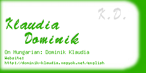 klaudia dominik business card